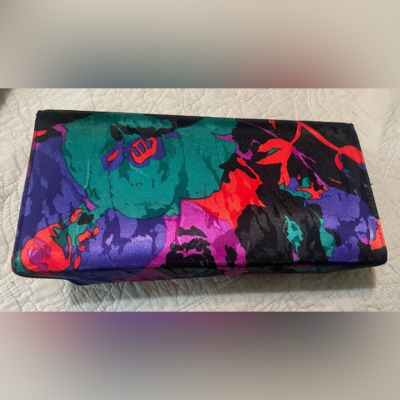 J. RENEE 1990s Jewel Tones Envelope Clutch Crossbody Shoulder Bag - Picture 2 of 6